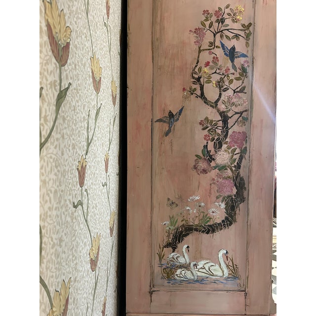 Antique Painted Pine Wardrobe with Chinoiserie Panels, 1990s For Sale - Image 12 of 15