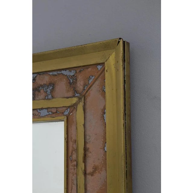 Mid-Century Modern Large Vintage Italian Brass Wall Mirror, 1960 For Sale - Image 3 of 7