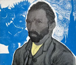 Steve Kaufman, Vincent Van Gogh (Large Unique Painting)