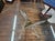 Mid 20th Century Mid Century Coffee Table With Angled Brass and Lucite Base With Triangle Glass Top. For Sale - Image 5 of 10