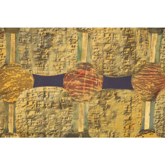 Wood Simrel Achenbach "You Are" Gouache Painting on Wood, Circa 1993 For Sale - Image 7 of 10