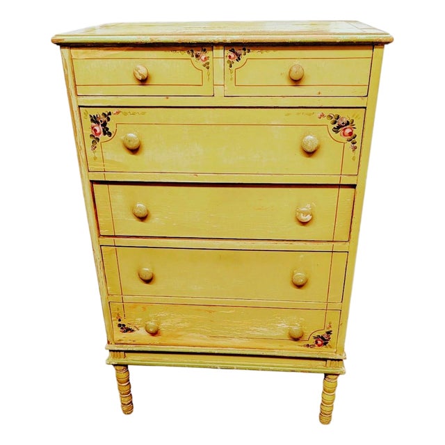 Antique Wash Rustic Dresser Hand Painted Light Green For Sale