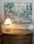 Large original Painting on canvas sea side cottage by Lee Reynolds 46 1/4 x 34 1/4 Original gold metal frame. This is not...
