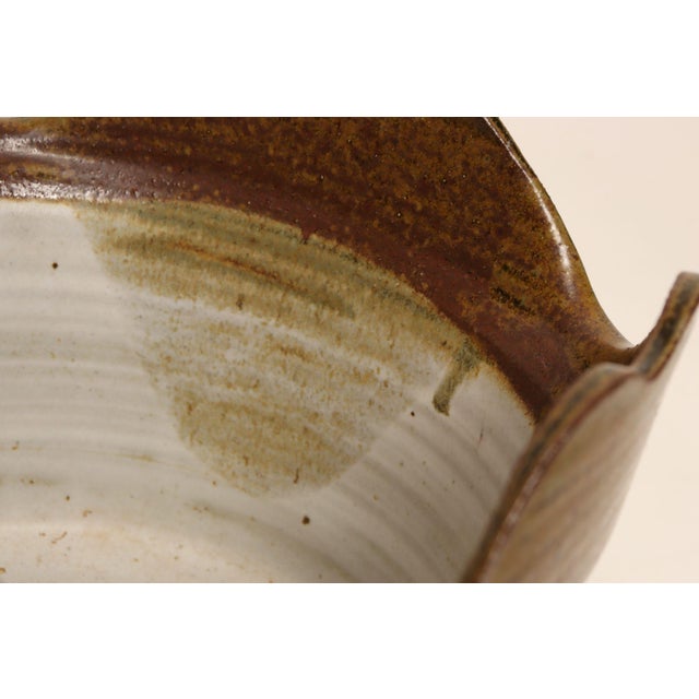 Vintage Brown and Pale Gray Studio Pottery Square Planter by Deanna Nichols For Sale - Image 14 of 17