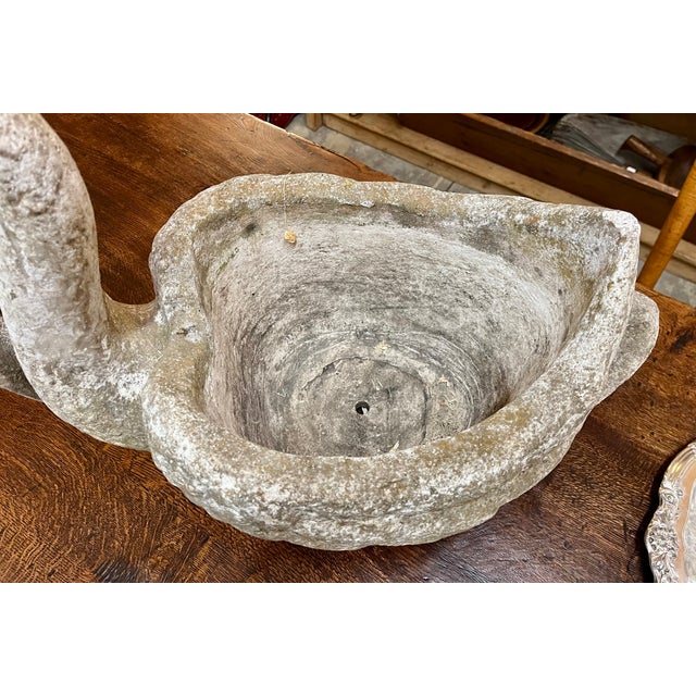 Early 1900s Antique French Concrete Swan Planter For Sale - Image 12 of 13