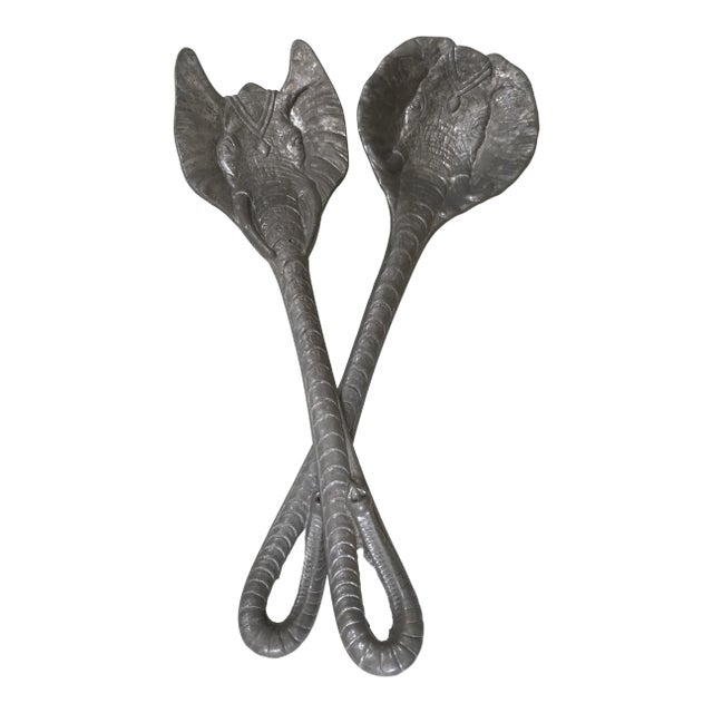 Arthur Court Vintage Elephant Salad Servers For Sale