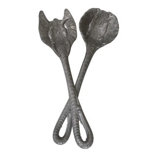 Vintage Arthur Court Elephant Salad Servers For Sale