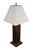 Contemporary Vintage Sarreid Ltd Embossed Brown Leather Geometric Column Table Lamp For Sale - Image 3 of 10