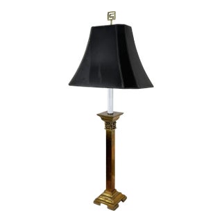 Vintage Brass Candlestick Table Lamp For Sale