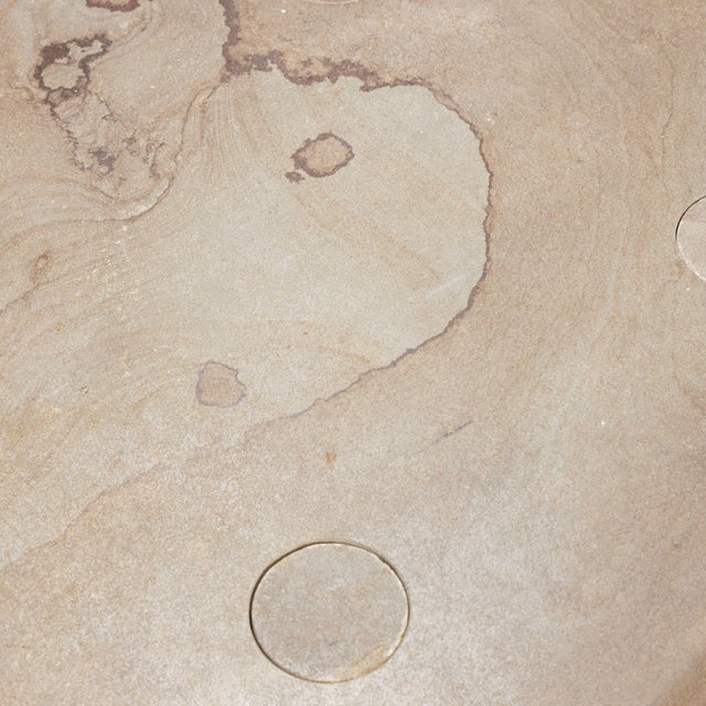 Golden Stone Tables with Interlocking Legs, 1970s, Set of 3 For Sale - Image 12 of 18