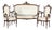 19th Century Sofa and Armchairs in Wood, Set of 3 For Sale