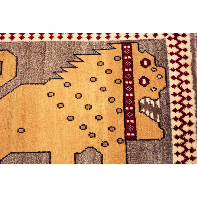 Nazmiyal Collection Vintage Persian Lion Gabbeh Rug 2 Ft X 3 Ft For Sale - Image 4 of 7