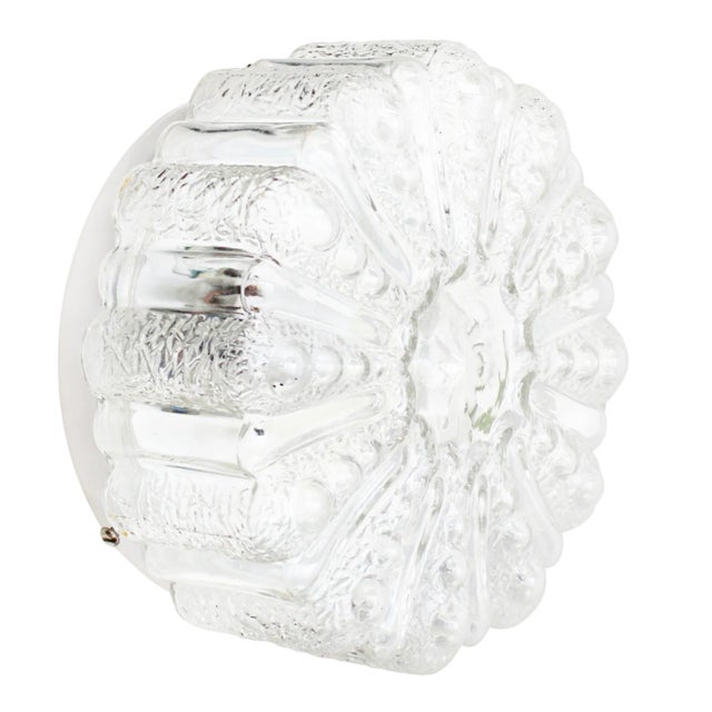 Mid-Century Round Clear Glass Scones For Sale