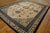 Chinoiserie Superlative Navy Color Circles Forming a Cross in the Center on Beige Background Antique Chinese Peking Rug For Sale - Image 3 of 12