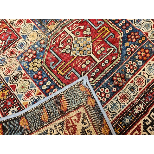 Antique Caucasian Shirvan Area Rug, Handwoven Wool, Geometric Medallion, 3' x 5' For Sale - Image 17 of 17
