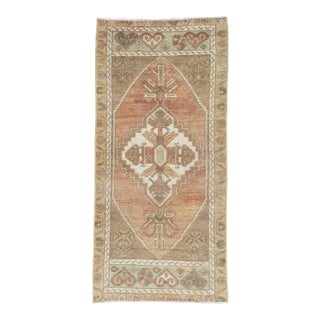 Turkish Mini Rug Oriental Hand Knotted Vintage Rug 1'8" x 3'6" #16751 For Sale