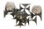 1960s Brutalist Wall Sconce With Glass Globes by Marc Weinstein For Sale
