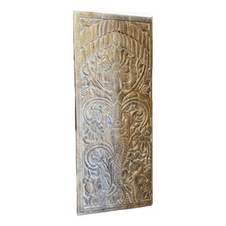 Tree of Life Hand-Carved Reclaimed Wood Barn Door Panel – Rustic Bohemian Wall Art Statement 84x36 For Sale
