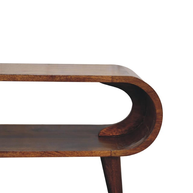 Wood Chestnut-Finish Mango Wood Scandinavian Coffee Table For Sale - Image 7 of 8
