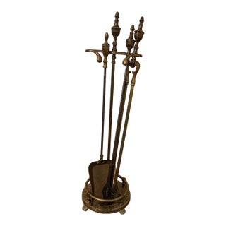 Brass Georgian Style Hearth Tool Set For Sale