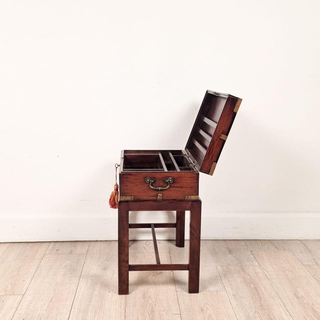 English 19th Century Brass Mounted Campaign Desk For Sale - Image 9 of 16