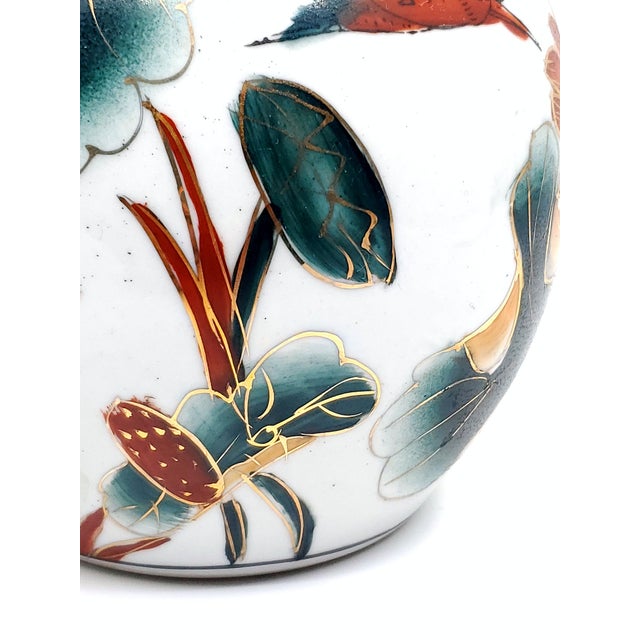 Vintage Chinese Porcelain Ginger Jar With Hummingbird For Sale - Image 11 of 12