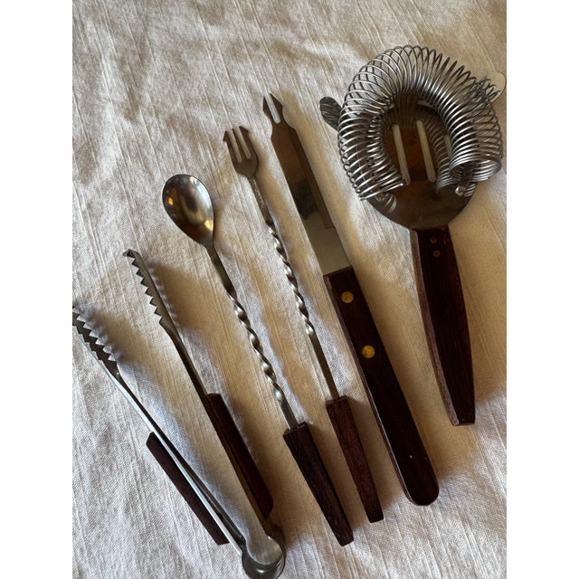 Mid 20th Century Vintage Mid-Century Modern 5 Piece Set Stainless Steel Japan Barware For Sale - Image 5 of 6
