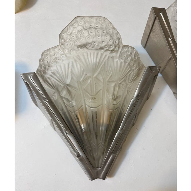 1920s Pair of Frnech Art Deco Sconces Signed Noverdy For Sale - Image 12 of 14