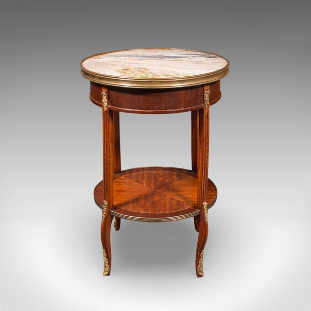 1900 - 1909 Antique Lounge Side Table, Italian, Marble, Wine, Occasional, Victorian, c.1900 For Sale - Image 5 of 12