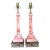 Vintage Pink Marble Carved Column Lamps - A Pair For Sale