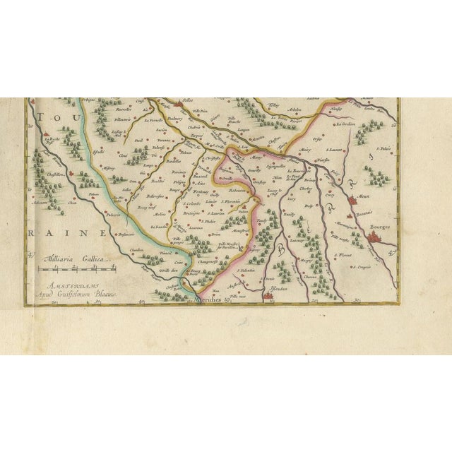 Antique Double Map of Perche, Blois, Orléans and Tours from Blaeu, 1642 For Sale - Image 9 of 10