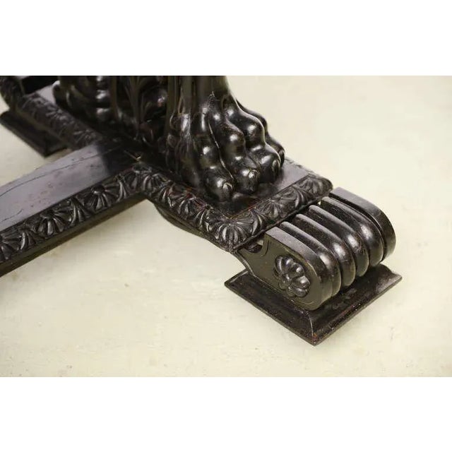 Wood Antique Tycoons 19th Century Renaissance Revival English Ebony Table-Writing/Console/Library/Center Tycoon’s Provenance For Sale - Image 7 of 10