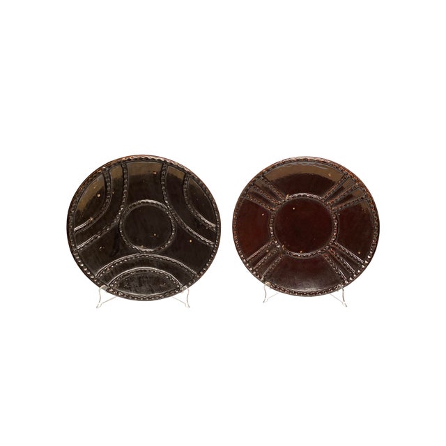 Large Italian-Spanish style pair of Formation’s earthenware “Castano Plates." These limited-edition plates (exclusive to...