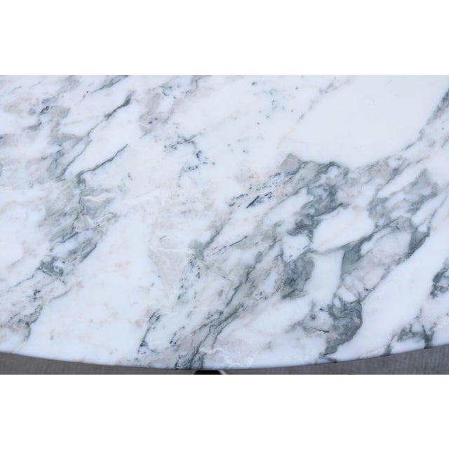 Mid-Century Florence Knoll Oval Dining Table Desk 78" Arabescato Marble, 2008 For Sale - Image 14 of 18