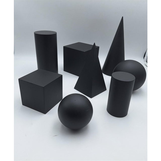 Wooden Geometric-Shape Ornaments in Black Lacquer from Molteni, 1990s, Set of 8 For Sale - Image 9 of 17