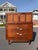 Mid century Merton Gershun highboy dresser for Martinsville. The dresser features 5 drawers with cane doors and aluminum...