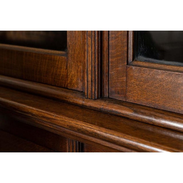 Antique Oak Glazed Library Bookcase, 1890 For Sale - Image 9 of 16