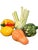 A colorful collection of 11 handmade and hand-painted ceramic fruit and vegetable sculptures, crafted in Italy. The...