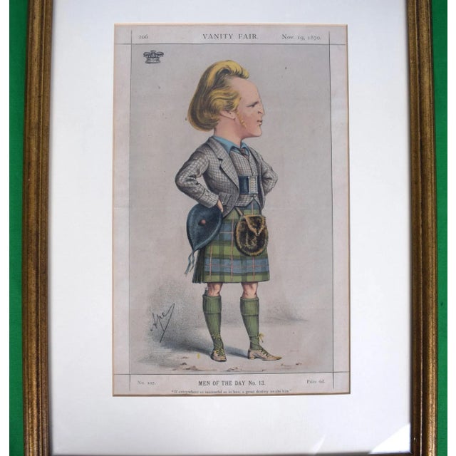 Traditional Vanity Fair Men of the Day John Campbell, 9th Duke of Argyll No. 13 1870 Lithograph, Framed For Sale - Image 3 of 4