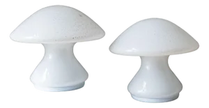 Mushroom Table Lamps with Silver Details, 1970s, Set of 2
