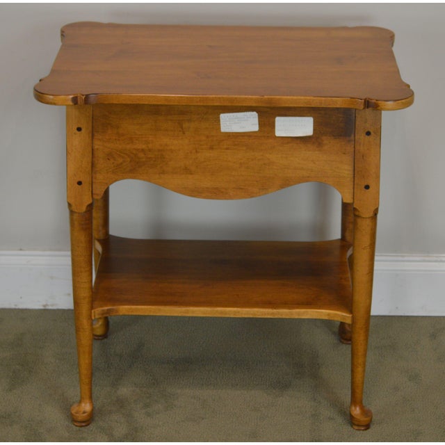 Ethan Allen Circa 1776 Collection One Drawer Maple Side Table or