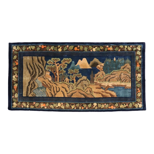 Early 20th Century Zabihi Collection Chinese Peking Pictorial Gallery Size Rug - 6' x 12'3" For Sale