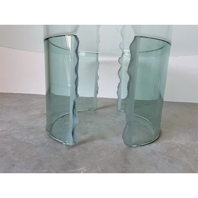 Glass 1980's Danny Lane - Style Sculptural Art Hand Carved Glass Coffee Table For Sale - Image 7 of 12