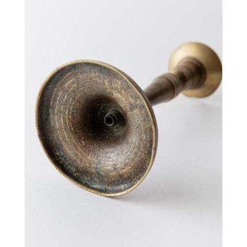 Vintage Brass Candleholder, 1800s For Sale - Image 9 of 11