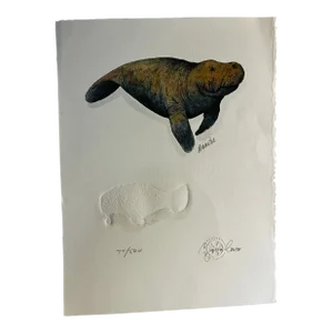 Contemporary Charles Leonard Manatee Original Print