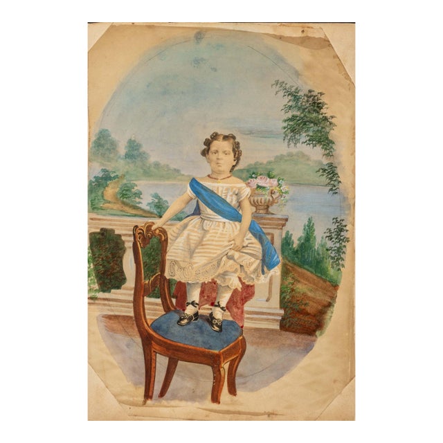 Continental Portrait of a Prince Gouache, 19th Century For Sale