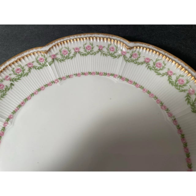 Limoges, France Antique Limoges Plates - Set of 12 - Floral Gilt For Sale - Image 4 of 12
