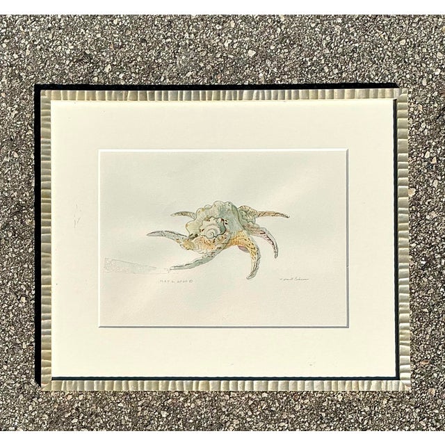 Vintage Original Watercolor Oil on Paper For Sale - Image 10 of 12