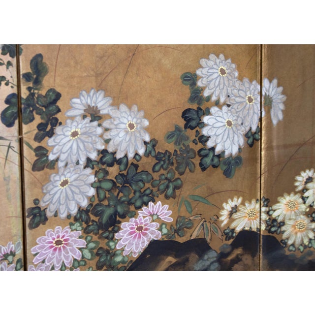 1950-1960s Showa Era Pair of Painted Japanese Byobu Screens For Sale - Image 10 of 18