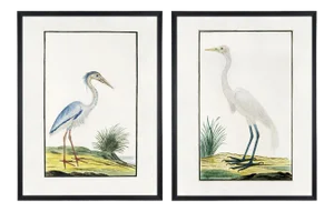 Reproduction Crane Bird Prints - A Pair
